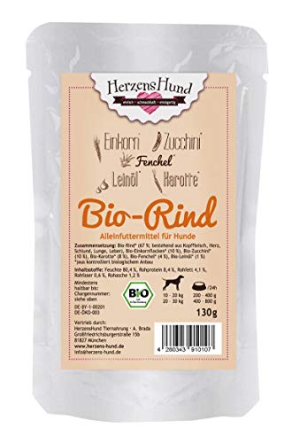 Produktbild von HerzensHund Bio-Rind mit Bio-Einkorn - 18 x 130 g