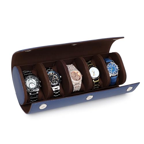 Image of THE CASE PU Leather Premium Smart Watch Case for Men & Women For 5 Slots Watch Roll Organizer
