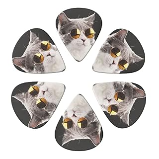 ASDTEHCY Lot de 6 médiators en celluloïd, en forme de chat, pour guitares acoustiques, électriques, basses ou ukulélé - Les Beatles, Paul McCartney, John Lennon, RIngo Starr, George Harrison ASDTEHCY Lot de 6 médiators en celluloïd, en forme de chat, pour guitares acoustiques, électriques, basses ou ukulélé – Image 2