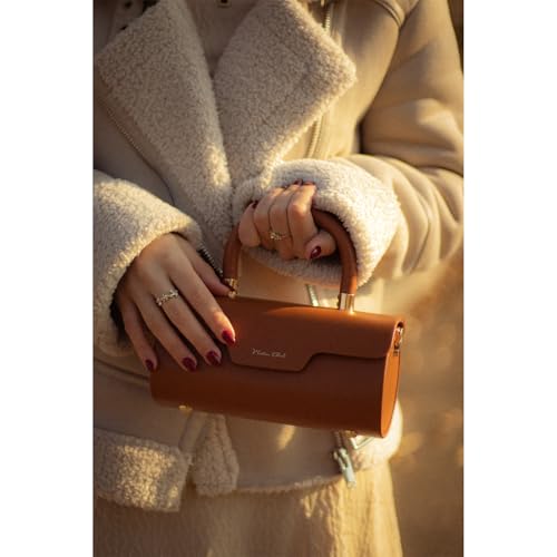 Image of Milan Chiva Top Handle Bag for Women Mini Barrel Crossbody Handbag with Adjustable Strap Elegant Small Purses | Small