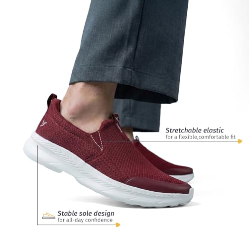 Image of YOHO Men's Walking Shoes with Memory Foam, Lightweight & Cushioned Slip on Sneakers Without Lace for Man|Comfortable & Stylish for Casual Wear Daily Use Walking & Gym SOS104