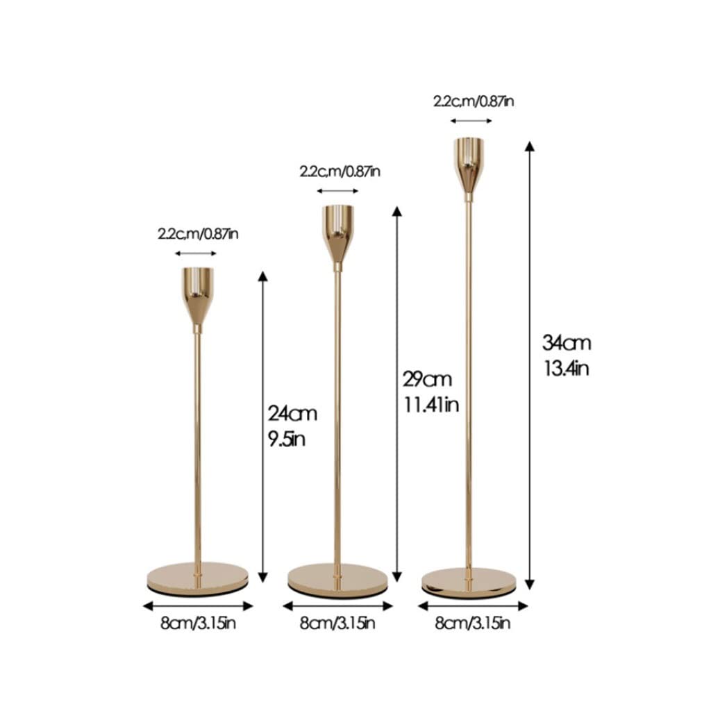 Kandelaber-Kerzenständer, 3-teilig/Set, Kerzenständer aus Metall, einfache Weihnachts-, Hochzeits-, Tischdekoration, Bar, Party, Wohnzimmer, Zuhause, Kerzenständer, Dekor, Kerzenständer (Noir)