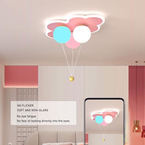 Lámpara de techo infantil de nube acrílica y globos regulable de 3000K a 6000K 4