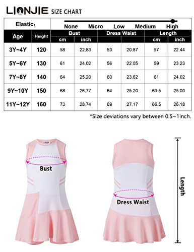 LIONJIE Vestidos de golfe para meninas, sem mangas, conjuntos atléticos, esportes escolares com shor