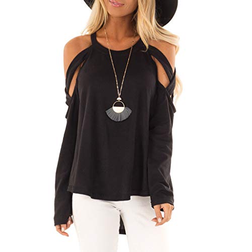 Camisetas Hombro Descubierto Mujer, ZODOF Mujer Atractiva de Hombro Camisa de Manga Larga Blusa Tops