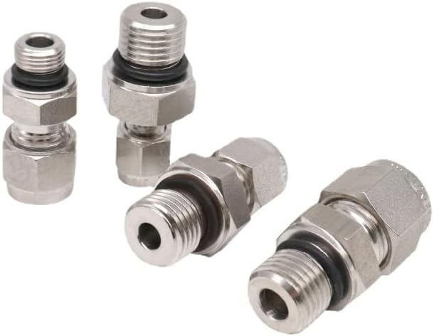 G 1/8" 1/4" 3/8" 1/2" 3/4" 1" BSPP Male to 3 6 8 10 12mm and 1/8-1" Inch Tube Compression Union SUS316L Stainless Pipe Fitting(1l8 Inch-G3l8 BSPP)