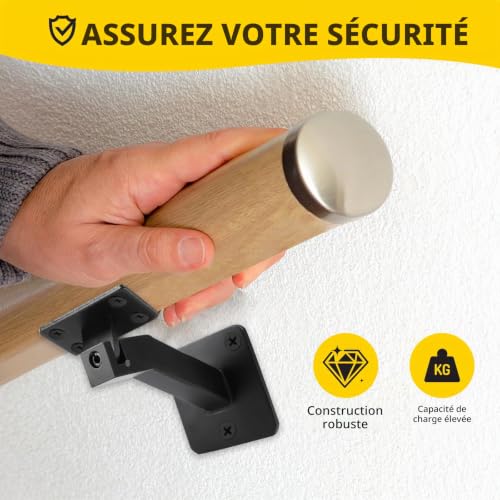 Support de main courante carré réglable et orientable pour escalier - 8