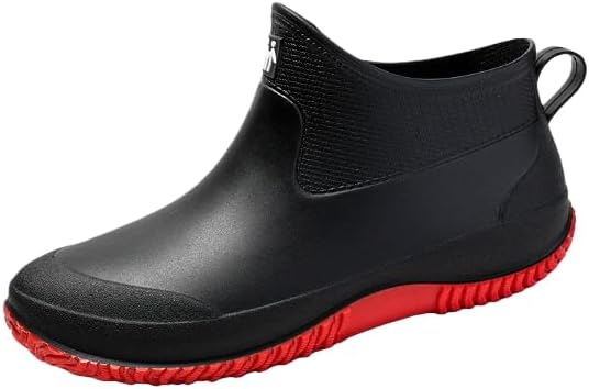 Women's Waterproof Ankle Rain Boots | Slip-On with Anti-Slip Sole, Ideal for Garden, Kitchen & Outdoor Wet/Rainy Days