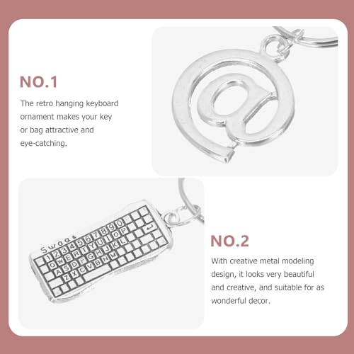 Amosfun Llavero Teclado Vintage De Metal Con DiseñO Creativo De RatóN Para InformáTicos Regalo Original Para Ingenieros Software Accesorio Decorativo Para Llaves Bolsas 2.56X1.18 Pulgadas - imagen 8