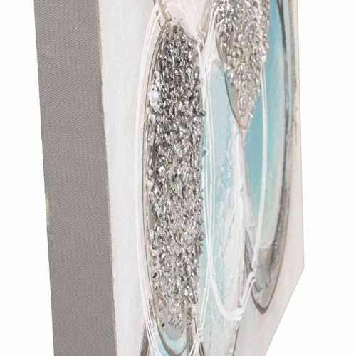 WANDERLUST DECO Tableau peint à la main avec relief bleu 60 x 60 x 3 cm – vue 7