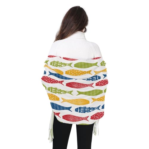 Sardine Shoal FishSoft Cashmere Feel Scarf unisex for Men and Women Winter Large Shawl Wrap3
