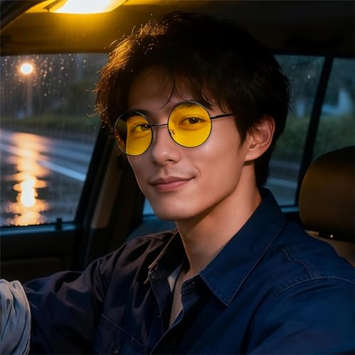 KANASTAL 夜間運転サングラス 丸型