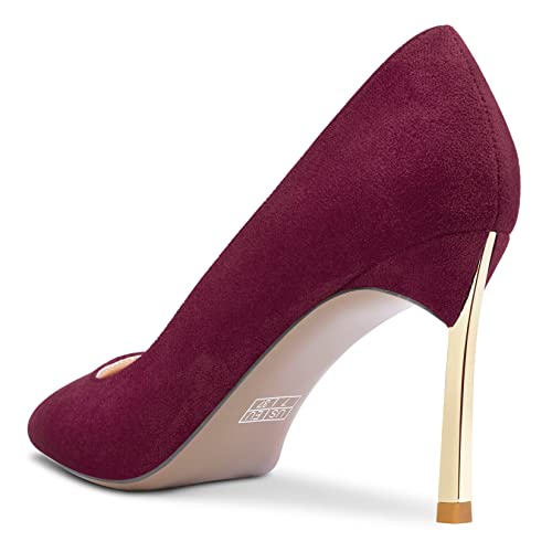 NobleOnly Women Pointed Close Toe Stiletto High Heel Slip-on Pumps Dress Classic Office Wedding Shoes 3.3 Inches Heels3
