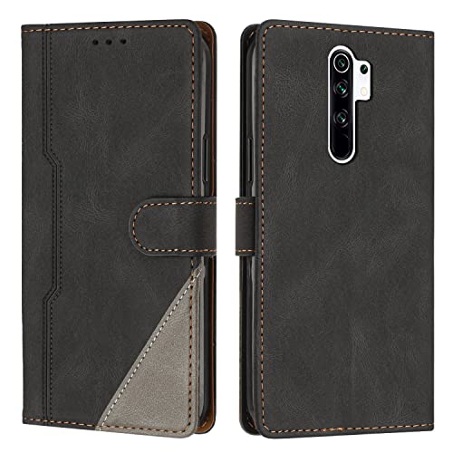 Radoo Cover per Xiaomi Redmi Note 8 PRO, Custodia in PU Pelle Portafoglio Flip Chiusura Magnetica Antiurto Funzione Scomparti, con Slot Schede Supporto Pieghevole per Xiaomi Redmi Note 8 PRO (Nero)