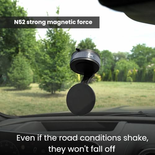 Image of RIGGEAR Vacuum Suction Magnetic Phone Mount, 360 Rotating Foldable Mobile Holder for Car, Office Desk, Mirror, Kitchen & Gym Use (AstroNexus Black Grey)
