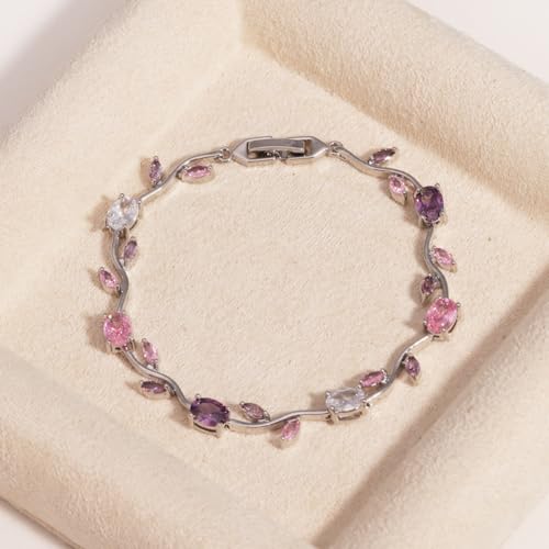 Image of Shining Diva Fashion Tulip Bracelet for Women, Floral Crystal, Anti Tarnish Jewellery Stylish Bracelet Gifts for Girls