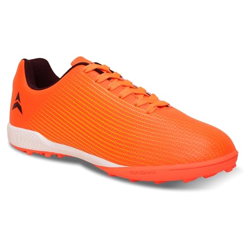 AVANT Men's TurfMaster Pro Turf Shoes - Cushioned Insoles, Anti Skid Shoes with Rubber Outsoles, Outdoor Lightweight Football Boots Ideal for Turf, Ground Surfaces (AVMSH176CL01UK6_UK6_Orange)