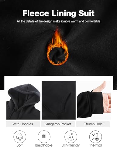 Flygo Womens Fleece 2 Piece Outfits Sweatsuit Crop Pullover Sweatshirt Joggers Pants Tracksuit Set