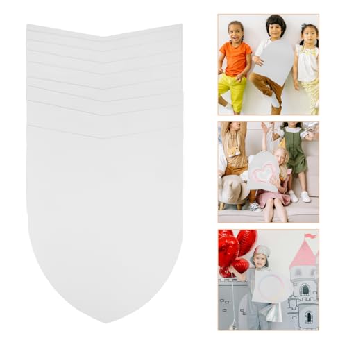 Kampfschild für Kinder Blanko Ritter Schild 12 Stück DIY Spielzeug Graffiti Schild, Handlich Pappschilde 16.5 X 13 Zoll Weiß für Party Dekoration Und