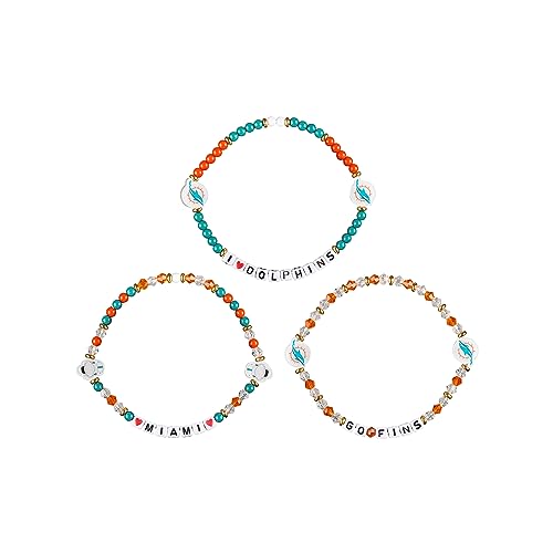 Foco BRNF3PKFR Miami Dolphins Nfl 3 Pack Team Friendship Bracelet thumb #2