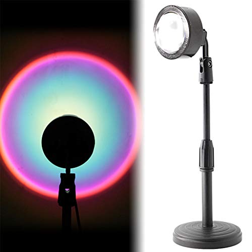 Abajur de projeção tipo pôr do sol, em LED, com rotação de 180°, lâmpada de chão ajustável, popular,