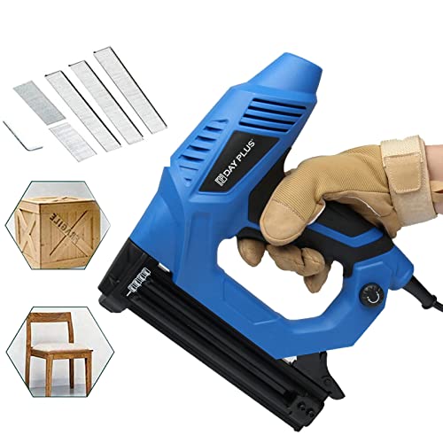 Pistola de uñas eléctrica 1080 W 220 V Brad Nailermit 400 clavos y grapas para tela, cuero, vallas y madera, pistola de grapas eléctrica 2 en 1 Cover