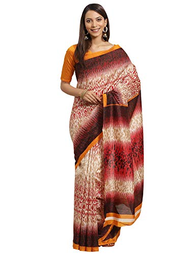 Image of AKHILAM Women's Bhagalpuri Art Silk Saree With Blouse Piece
