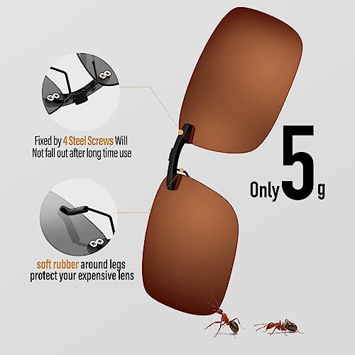 Image of Goiteia Polarized Flip up Clip on Sunglasses over Prescription Glasses for Men Women-Upgraded No Blue Glare