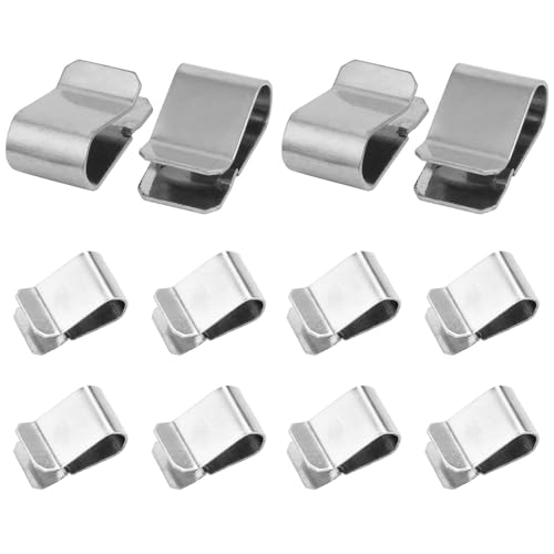 Clip a U a Molla in Acciaio Inossidabile, Clip di Chiusura in Acciaio 21,4 x 12 mm, Clips Rimorchio Telaio in Metallo Argentato, Clip Cavi Molla U per Industriale Attrezzature Fissaggio, 12 Pezzi