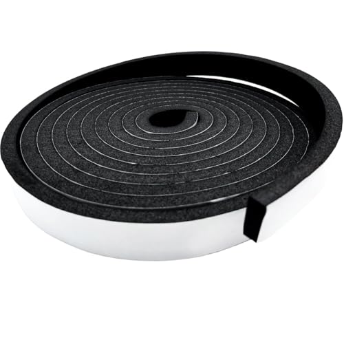 Bande d'étanchéité autocollante en mousse 25 mm (l) x 20 mm(H), caoutchouc mousse autocollant pour porte fenêtre, isolation acoustique,résistant aux...