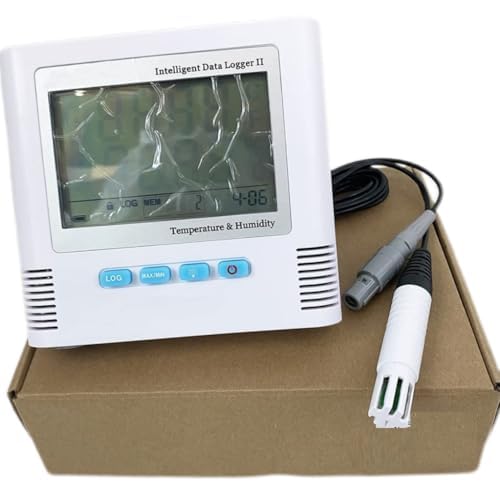 Digital Temperature Humidity Data Logger Portable Thermo Hygrometer Recorder with Temperature Range -40-+85℃ Temperature Accuracy ±0.3℃ Humidity Accuracy ±3% RH External 3 Meters Cable