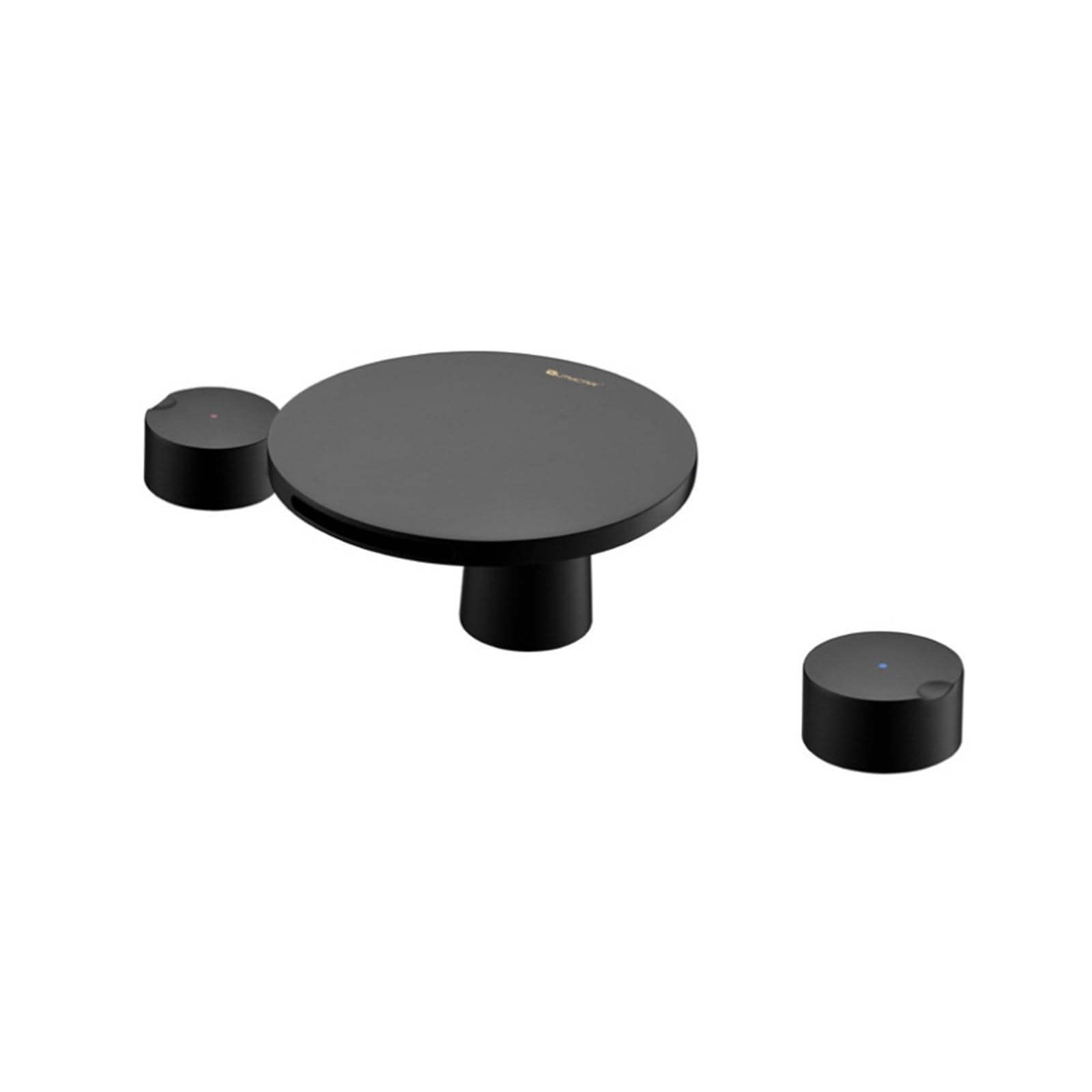 Robinet de baignoire tout en laiton massif noir mat double commande au design cascade épuré