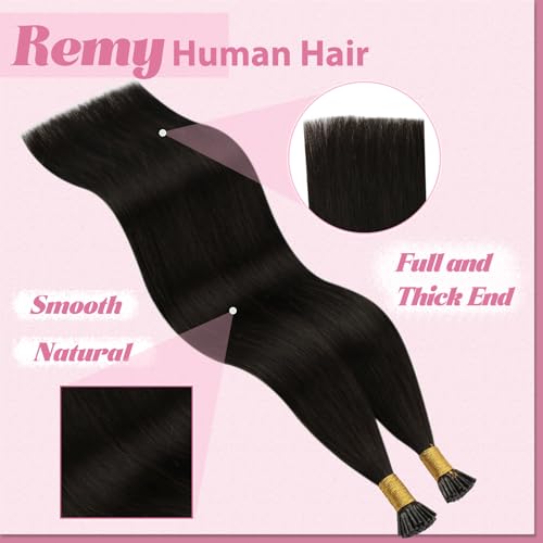 Image of YoungSee I Tip Extensions Brown Itip Human Hair Extensions Dark Brown 14 Inch I Tips Hair Extension Real Human Hair Dark Brown Short Itip Hair Extension for Short Hair Tip Extension 80s 50g