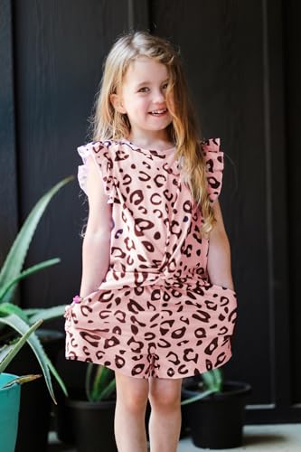 Arshiner Toddler Girl 2 Piece Short Sets Baby Girls Floral-Print Clothes Twist Front Top and Short with Pocket Summer Outfits4