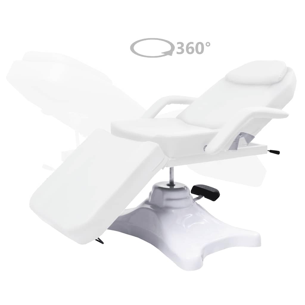 Massagetisch Kosmetikliege 180x62cm Höhenverstellbar mit Gasdruckfeder Weiß Drehbar Behandlungsliege für Massage Gesichtspflege Tattoo Salon