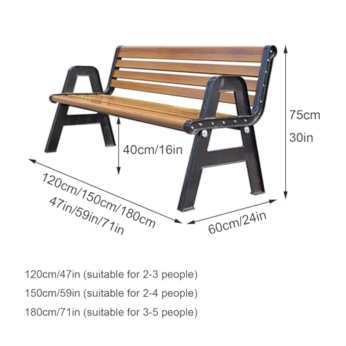 Banco de metal exterior resistente de 1100 libras para parque 4