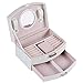 Produktbild Schmuckkästchen Jewelry Box Schmuckkasten Mädchen Damen Schmuckaufbewahrung Schubladeneinsatz Schmuckschatulle Schmuckbox Jewellery Case Schmucketui Schmuckkiste Schmuck Aufbewahrungsbox Leder (Weiß)