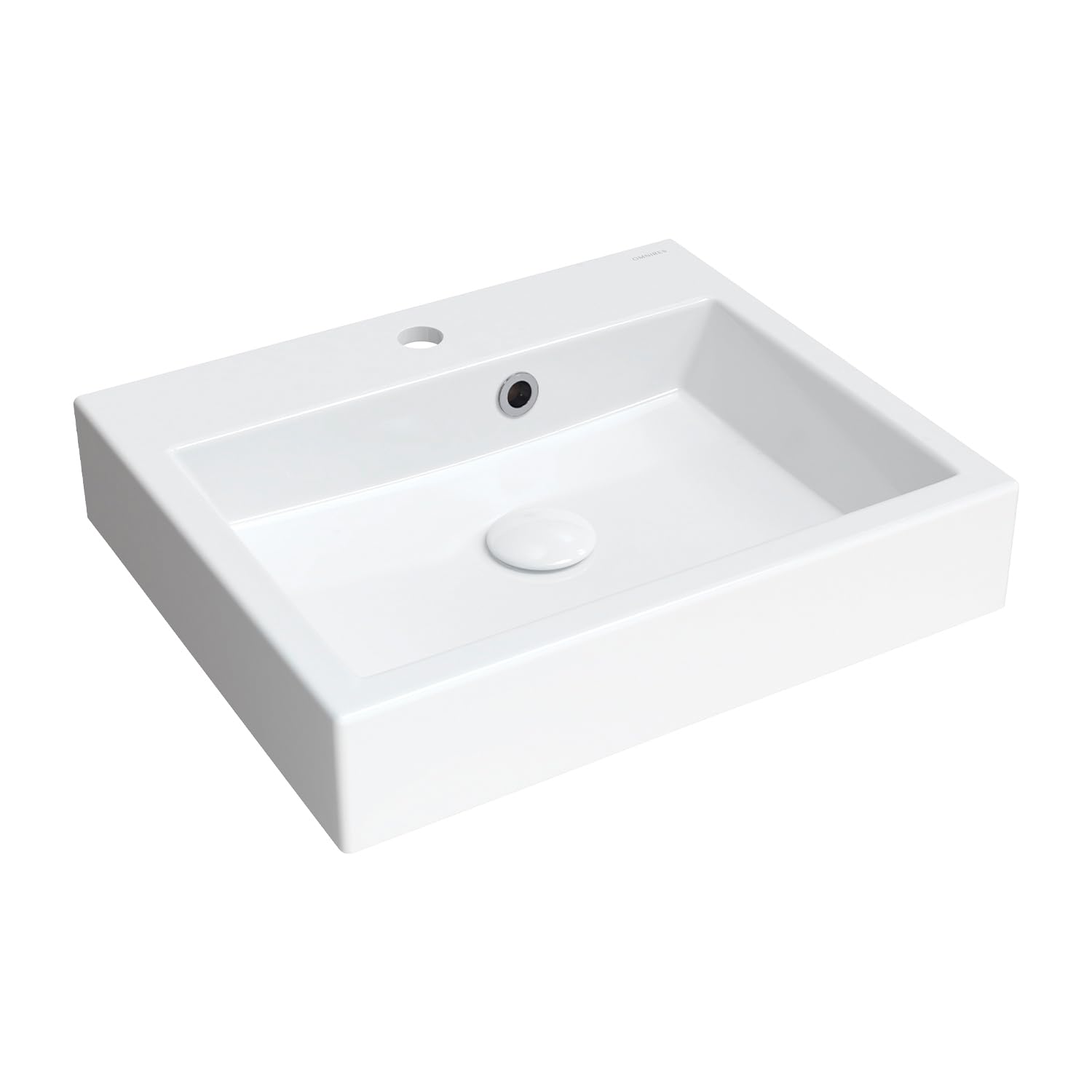 Vasque M+ avec trop-plein Omnires Thasos lavabo suspendu ou à poser blanc