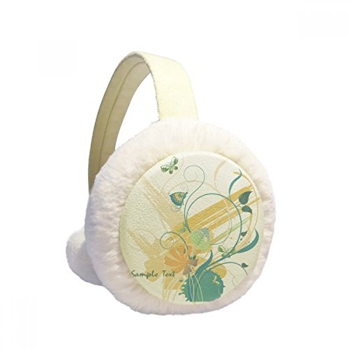 Orejeras de invierno de piel de imitación con flores y mariposas