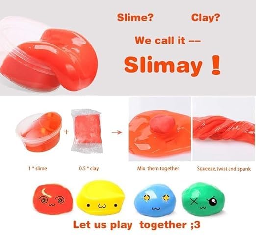 Image of Eclet 3 Slime + 12 Air Clay with 6 Glitter Box Creative DIY Kit for Toddler Kids with Tools |Combo Slime & Clay Fun Joy Pack for Kids Arts & Crafts, Sensory Play, Birthday Gift for Boys & Girls Age 3+