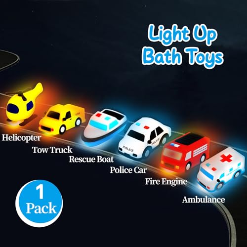 Light Up Bath Toy -Helicopter , 100% Food Grade Silicone Bathtub Toys, Shake-Activated Light Up Airplane Toy Flash & Lights Color Change, Soft & Squeezable for Baby&Toddler (1 Pack) - Image 4