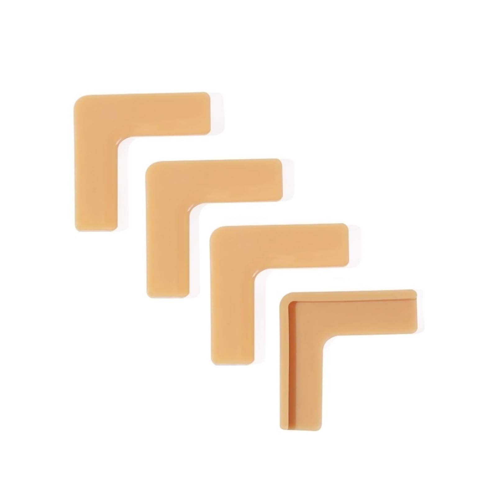 4pcs Anti-collision Head Protection Security Anticollision Strip Corner Guards Edge Protector(Brown)