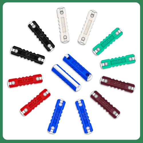 60 Stück Abschmelzsicherungen Set, Bolatus Torpedosicherungen 5A 8A 10A 16A 25A 40A Auto Sicherungs-Set für Europäische Fahrzeuge Oldtimer Autos