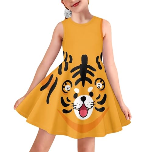 Veniyate Girl's Tank Dress Casual Sleeveless Party A-line Midi Dress Summer Beach Sundress for Kids 3-16 Years