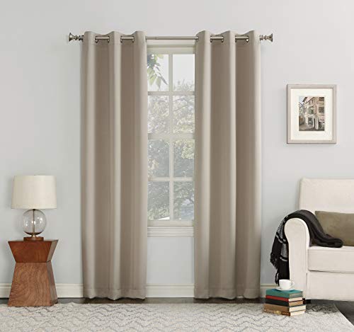 Sun Zero Easton Energy Saving Blackout Grommet Curtain Panel, 40" x 108", Stone, W 40" x L 108" (1 Panels) - Image 4