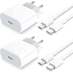 2 Pack Cargador iPhone de 20W, Carga Rapida, 【Certificado MFi Apple】 Cargador con Cable USB C a Lightning de 2M Compatible con iPhone 14 13 12 SE 11 XR XS X 8 Plus iPad