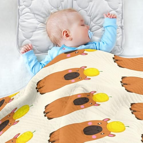 Burbuja Cartoon Capybaras Baby Blanket for Boys Girls, Nursery Soft Warm Swaddling Receiving Baby Blankets, 30x40 in Toddler Blanket4