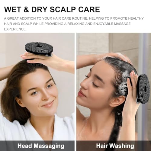 Image of 2 in 1 Soft Silicone Body Scrubber Bath Brush And Scalp Massager for Hair, Super-Exfoliating & Lathering Body Scrubber, Shower Brush | BPA-Free | for Women and Men (With A Free Hook 2-pic) (Pack of 2-pic)
