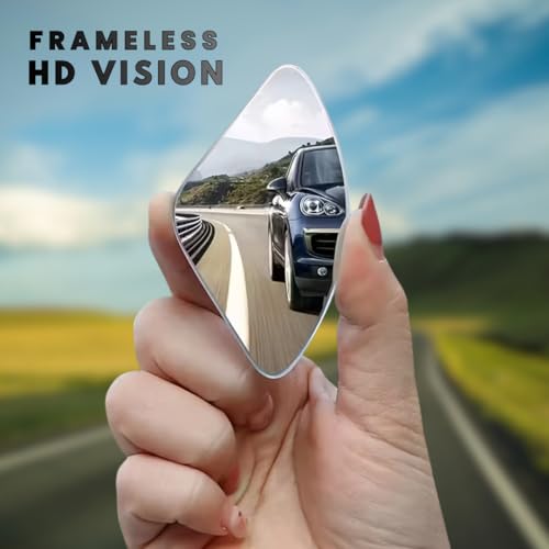 Image of DEZI 3R Blind Spot Mirrors HD Glass Car Accessories, 360 Safety Convex Rear View, Wide Angle Adjustable Mirror (2 Pcs) (3R-056, Triangle Frameless Convex)