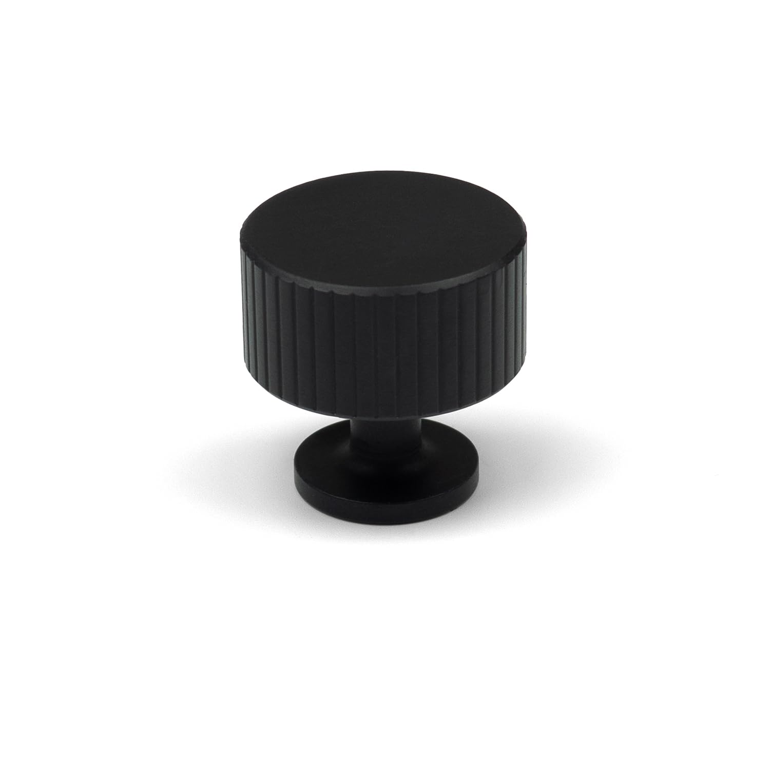 Handle & Home Subtle Reeded Detail Cabinet Handle - Matt Black - Matt Black / 28Mm